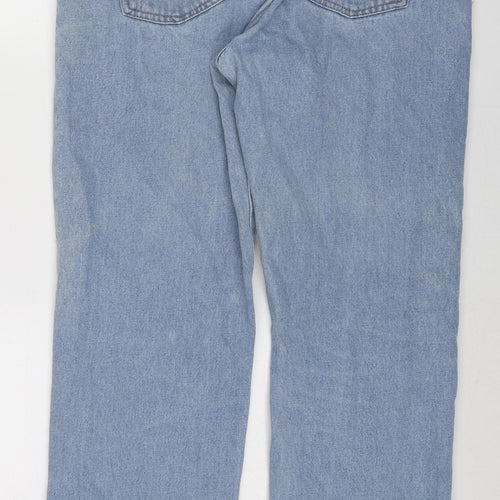 Blue Circle Mens Blue Cotton Straight Jeans Size 38 in Regular Zip