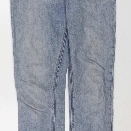 Denim Forum Womens Blue Cotton Straight Jeans Size 25 in Regular Zip