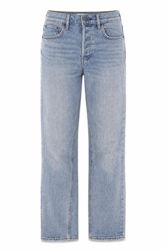 Denim Forum Womens Blue Cotton Straight Jeans Size 25 in Regular Zip