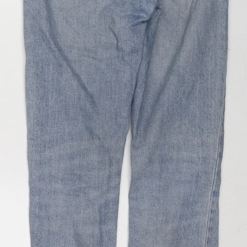 Denim Forum Womens Blue Cotton Straight Jeans Size 25 in Regular Zip