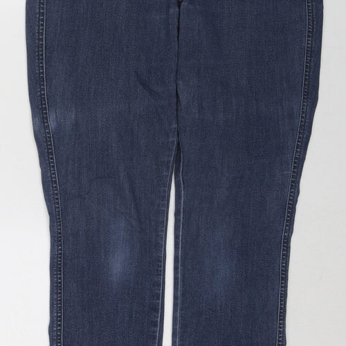 NEXT Womens Blue Cotton Straight Jeans Size 10 Regular Zip