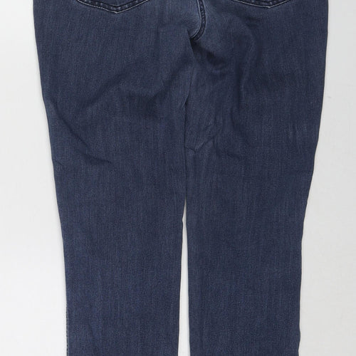 NEXT Womens Blue Cotton Straight Jeans Size 10 Regular Zip