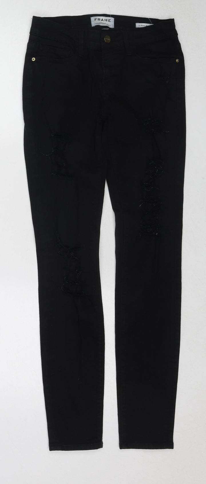 FRAME Womens Black Cotton Skinny Jeans Size 26 in Regular Zip