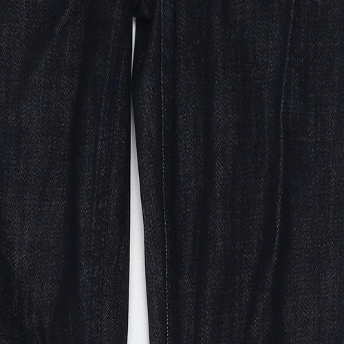 Marks and Spencer Womens Black Cotton Straight Jeans Size 8 Regular Zip