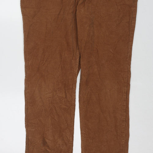 Avenue Mens Brown Cotton Chino Trousers Size 38 in Regular Zip