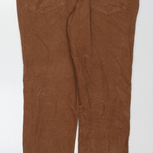 Avenue Mens Brown Cotton Chino Trousers Size 38 in Regular Zip