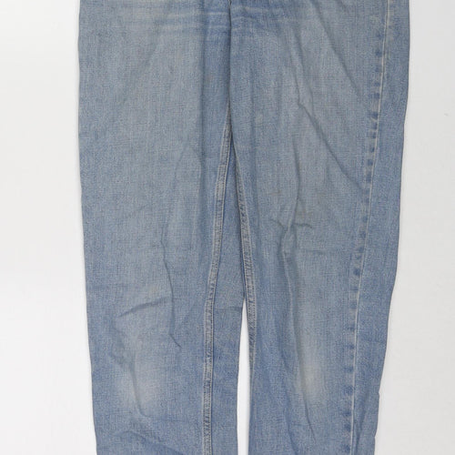Topshop Womens Blue Cotton Straight Jeans Size 28 L36 in Regular Zip