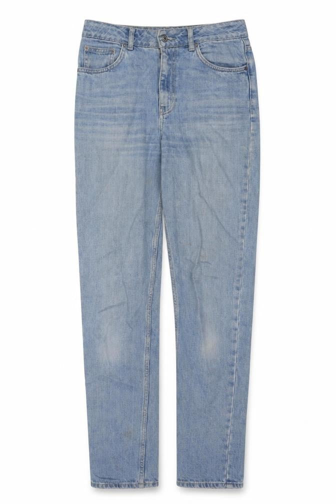 Topshop Womens Blue Cotton Straight Jeans Size 28 L36 in Regular Zip