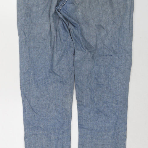 Topshop Womens Blue Cotton Straight Jeans Size 28 L36 in Regular Zip