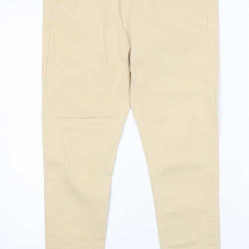 Sinners Womens Beige Cotton Skinny Jeans Size 32 in Regular Zip