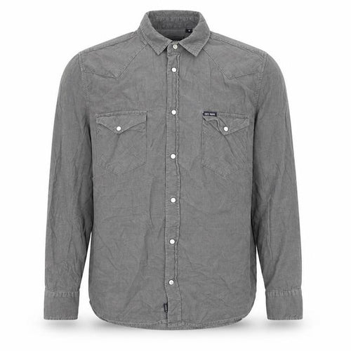 An Ambrose Brand Mens Grey Cotton Button-Up Size M Collared Button