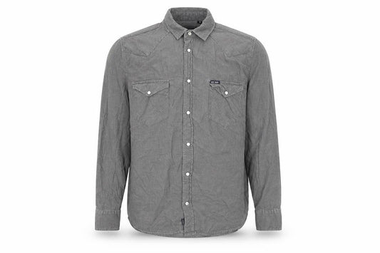 An Ambrose Brand Mens Grey Cotton Button-Up Size M Collared Button