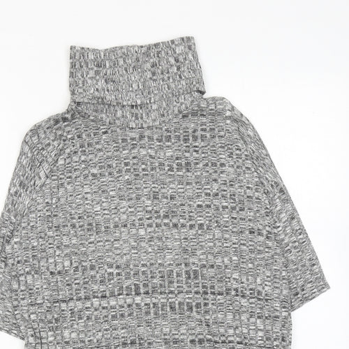 Apricot Womens Grey Geometric Polyester Basic Blouse Size 10 Roll Neck