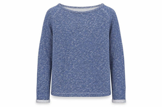Front view of Next girls’ blue cotton pullover sweatshirt, size 10, years pullover