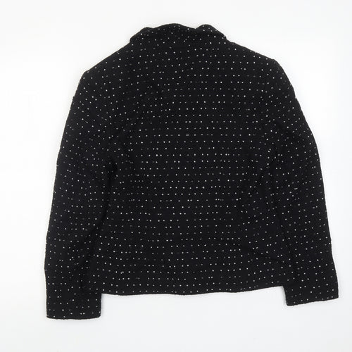 Minuet Womens Black Polka Dot Jacket Size 10 Button