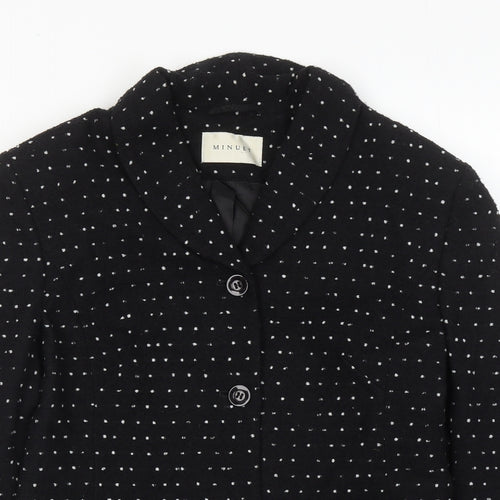 Minuet Womens Black Polka Dot Jacket Size 10 Button