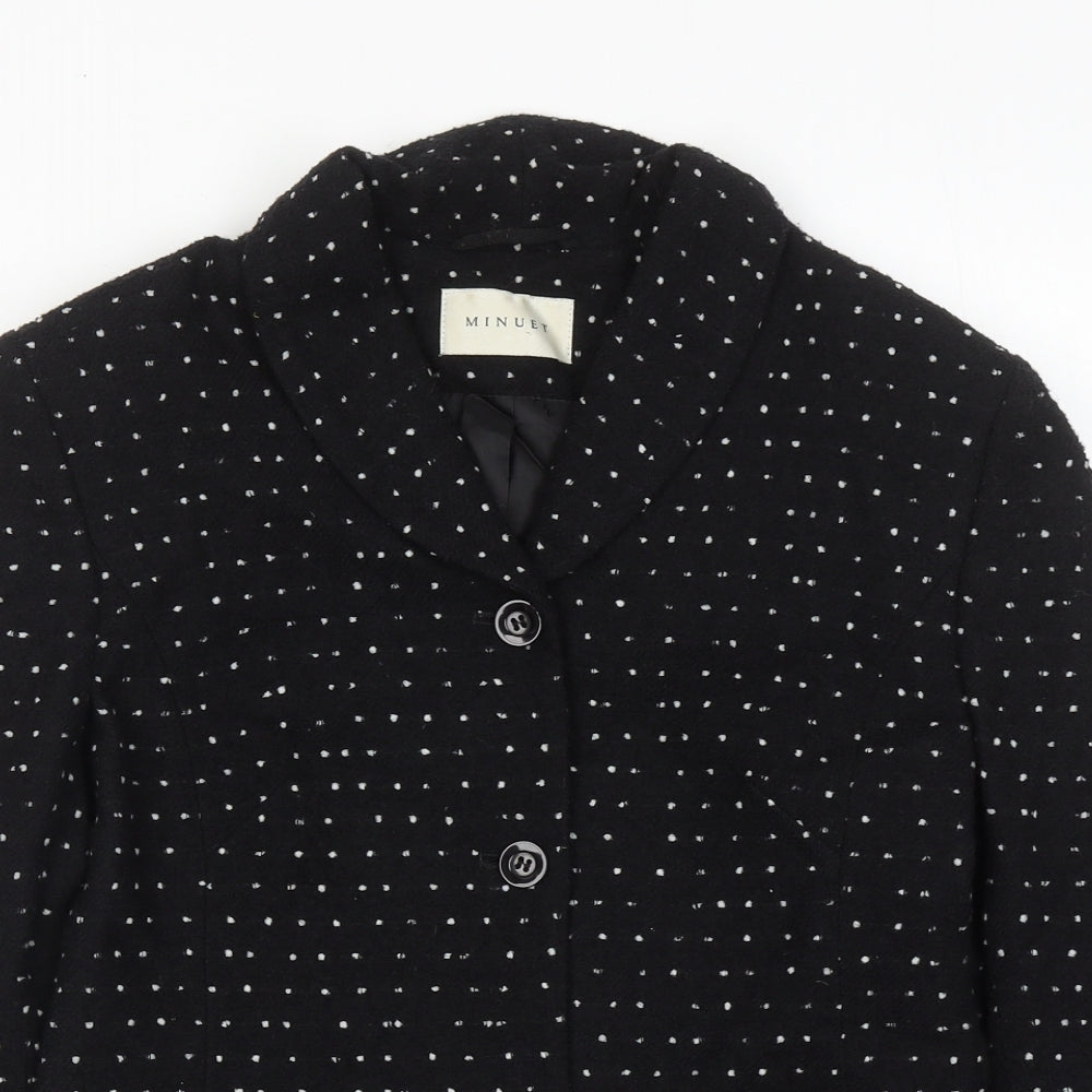 Minuet Womens Black Polka Dot Jacket Size 10 Button