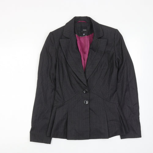 NEXT Womens Grey Striped Polyester Jacket Suit Jacket Size 6