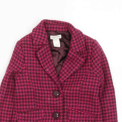 Monsoon Girls Pink Geometric Jacket Blazer Size 3-4 Years Button