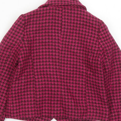 Monsoon Girls Pink Geometric Jacket Blazer Size 3-4 Years Button