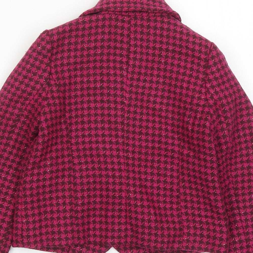 Monsoon Girls Pink Geometric Jacket Blazer Size 3-4 Years Button