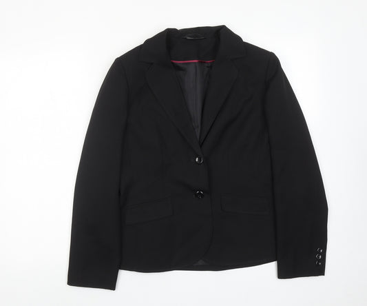 BHS Womens Black Polyester Jacket Suit Jacket Size 12