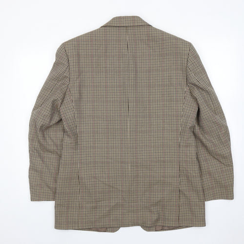 Mr Harry Mens Brown Geometric Polyester Jacket Blazer Size 40 Regular