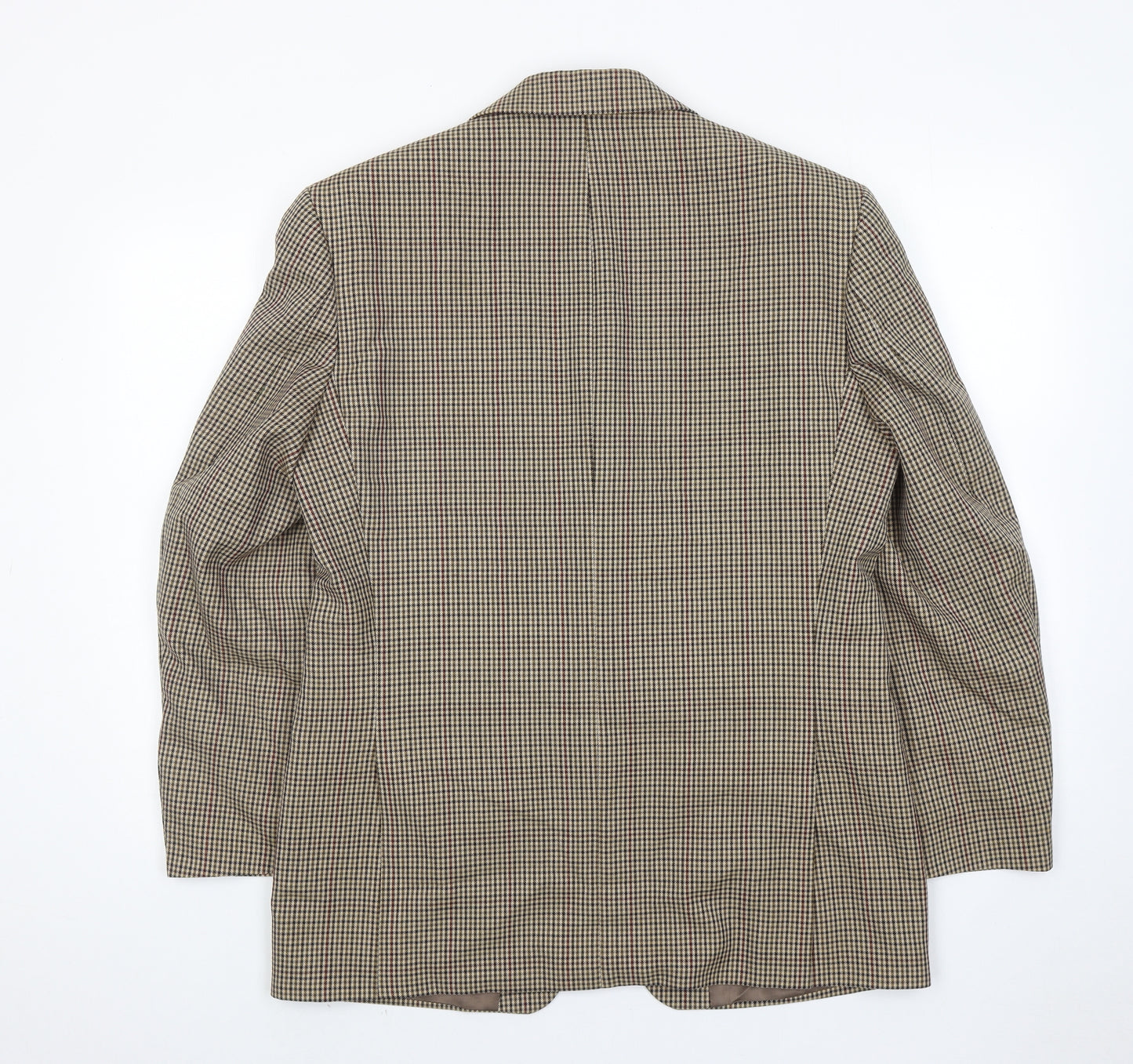 Mr Harry Mens Brown Geometric Polyester Jacket Blazer Size 40 Regular