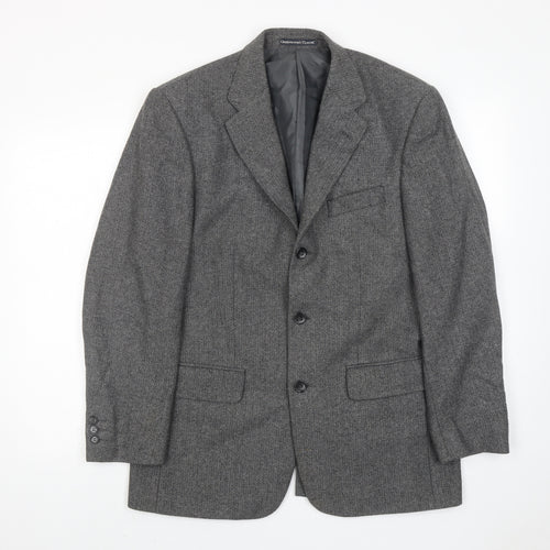 Greenwoods Mens Grey Wool Jacket Suit Jacket Size 38 Regular