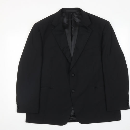 Marks and Spencer Mens Black Wool Tuxedo Suit Jacket Size 44 Regular