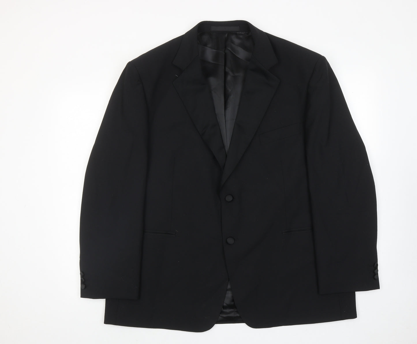 Marks and Spencer Mens Black Wool Tuxedo Suit Jacket Size 44 Regular