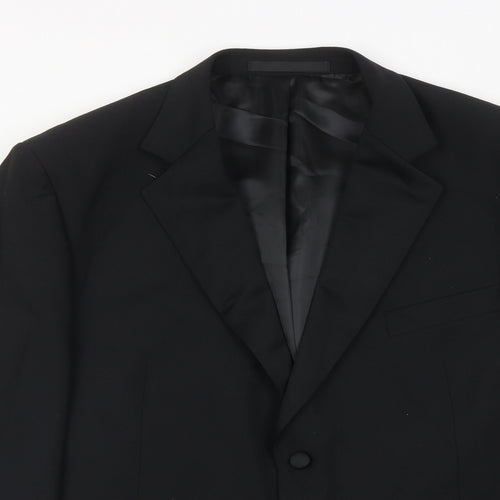 Marks and Spencer Mens Black Wool Tuxedo Suit Jacket Size 44 Regular