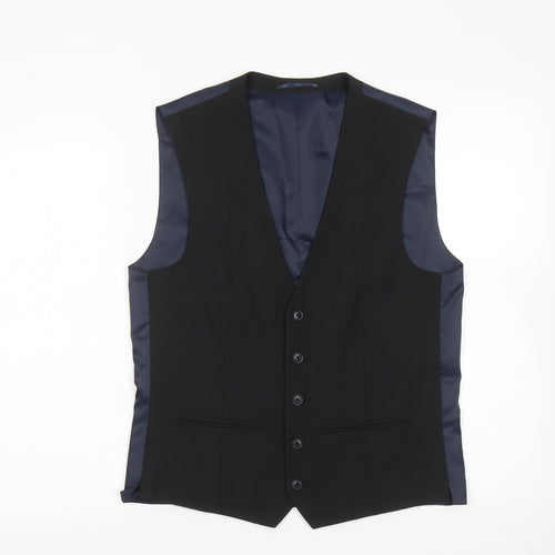 NEXT Mens Blue Polyester Jacket Suit Waistcoat Size 38 Regular