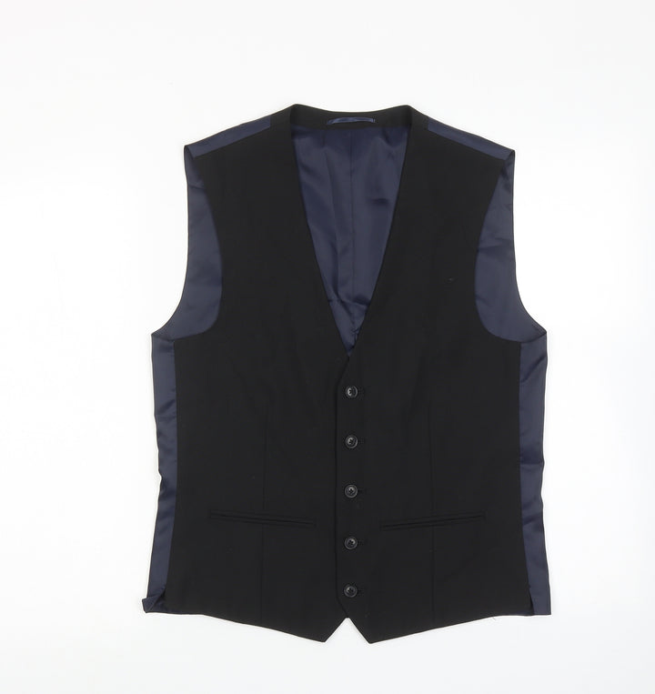 NEXT Mens Blue Polyester Jacket Suit Waistcoat Size 38 Regular