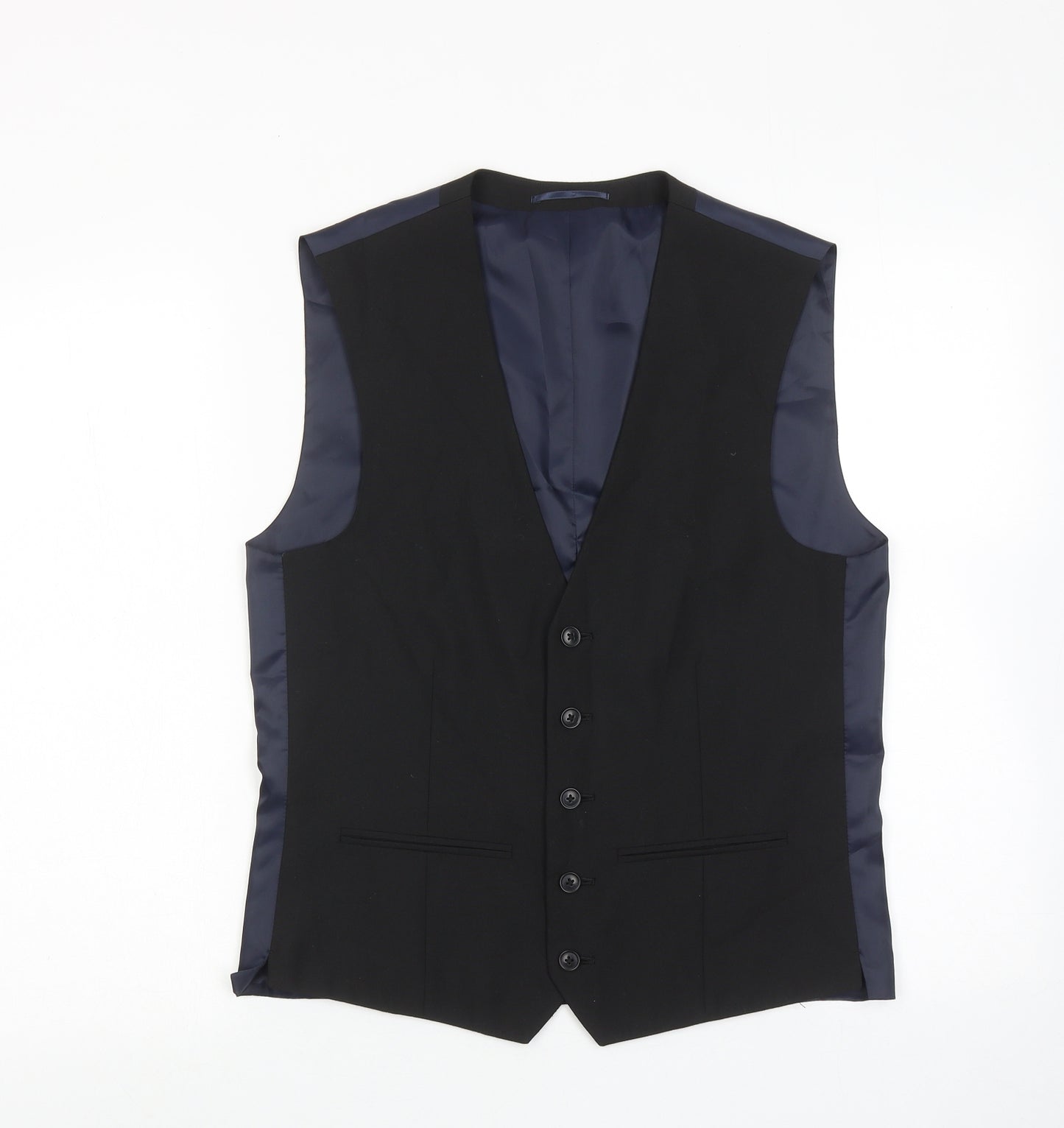 NEXT Mens Blue Polyester Jacket Suit Waistcoat Size 38 Regular