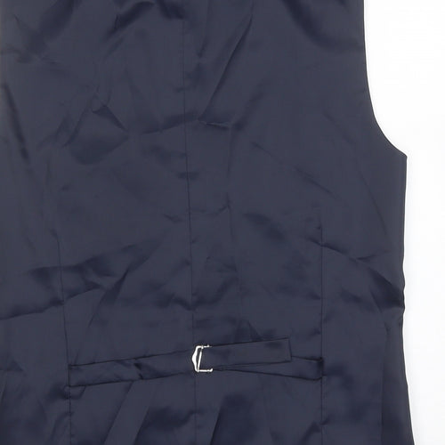 NEXT Mens Blue Polyester Jacket Suit Waistcoat Size 38 Regular