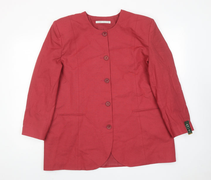 St.Bennard Womens Pink Jacket Size 18 Button