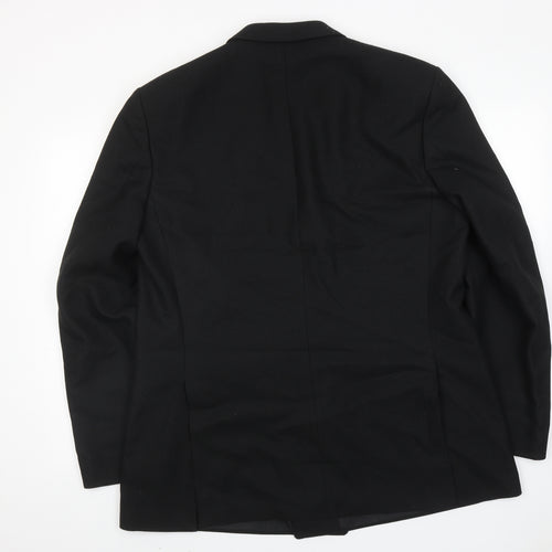 Ritex Mens Black Wool Jacket Blazer Size 44 Regular