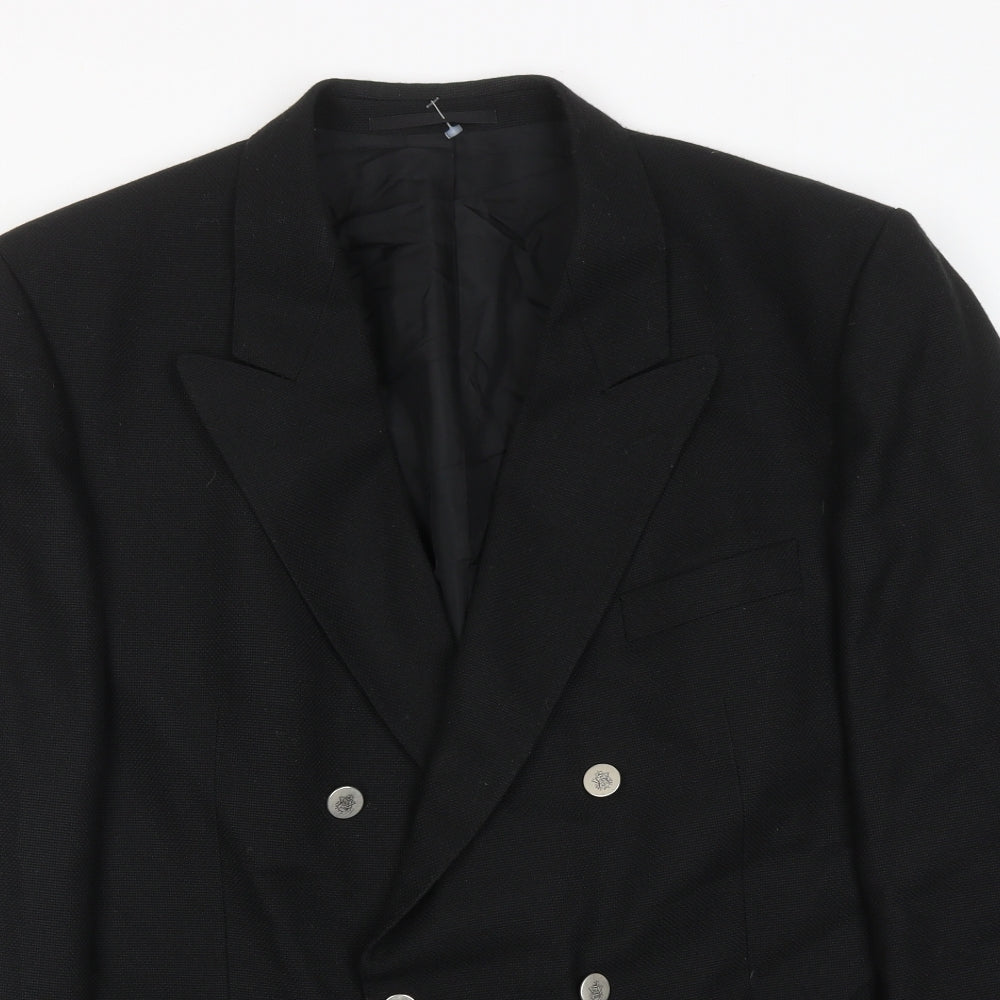 Ritex Mens Black Wool Jacket Blazer Size 44 Regular