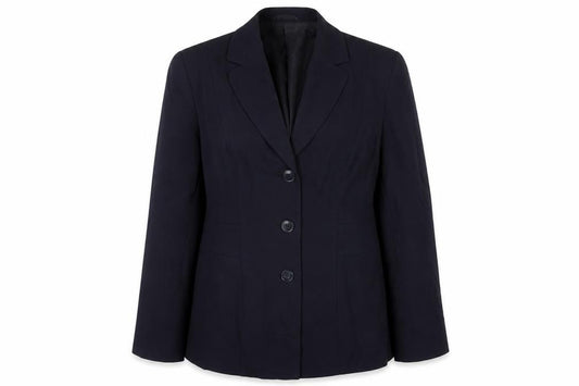 Front view of Next women’s blue polyester jacket suit jacket, size UK 14