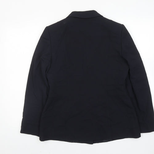 NEXT Womens Blue Polyester Jacket Suit Jacket Size 14