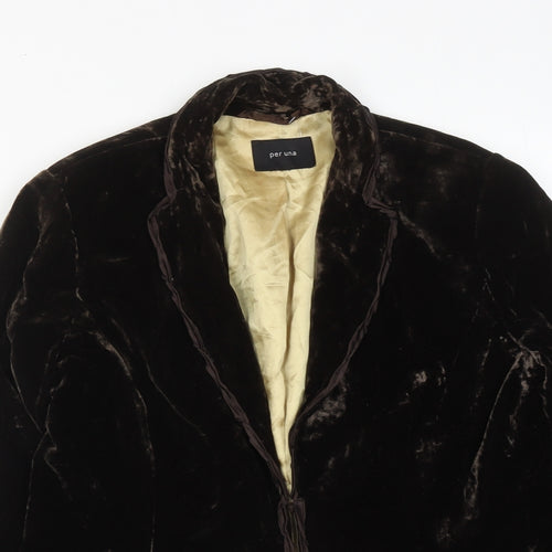 Per Una Womens Brown Jacket Size 14 Button