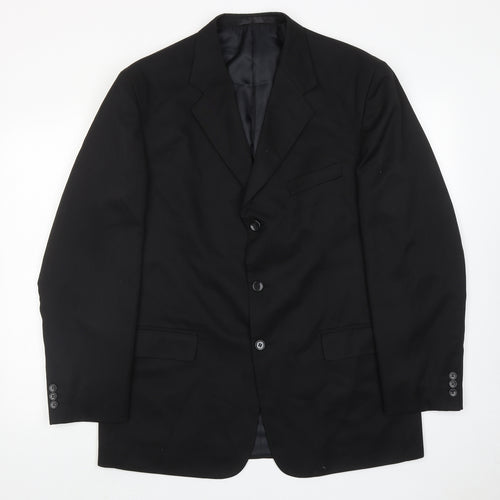 Zantos Mens Black Polyester Jacket Suit Jacket Size 42 Regular