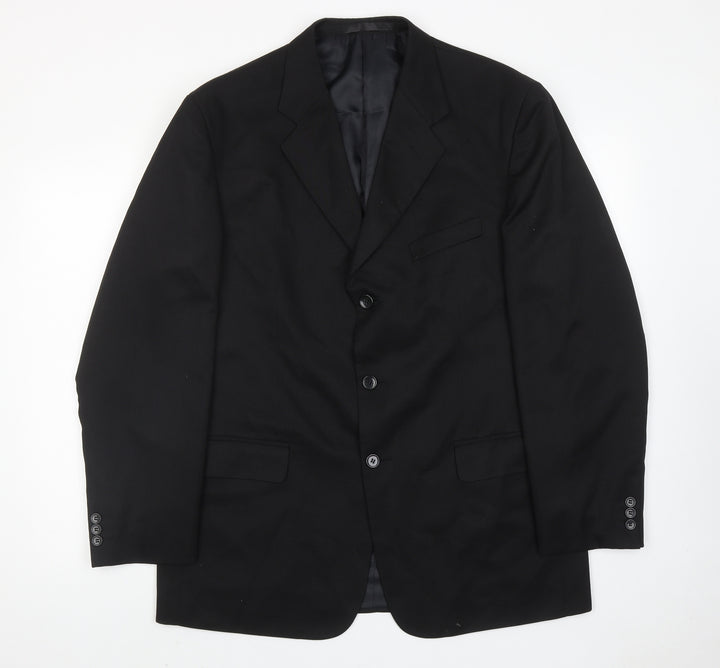 Zantos Mens Black Polyester Jacket Suit Jacket Size 42 Regular