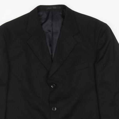 Zantos Mens Black Polyester Jacket Suit Jacket Size 42 Regular