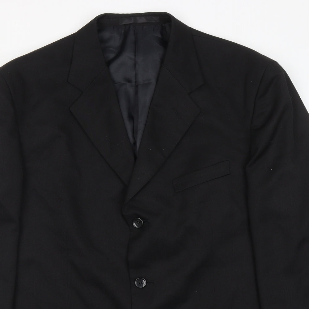 Zantos Mens Black Polyester Jacket Suit Jacket Size 42 Regular