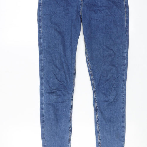 Topshop Womens Blue Cotton Skinny Jeans Size 28 in L30 in Regular Zip