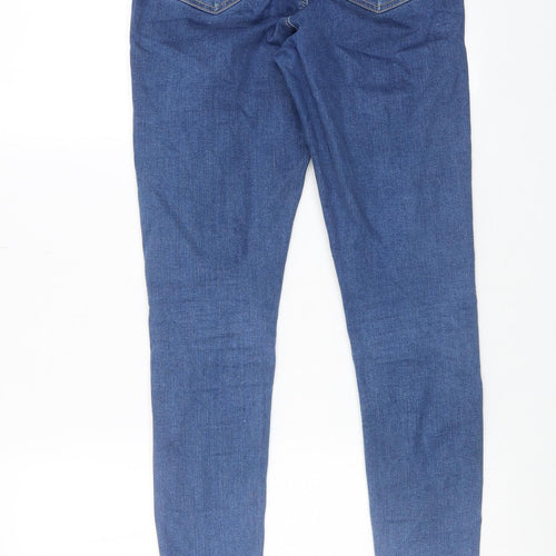 Topshop Womens Blue Cotton Skinny Jeans Size 28 in L30 in Regular Zip