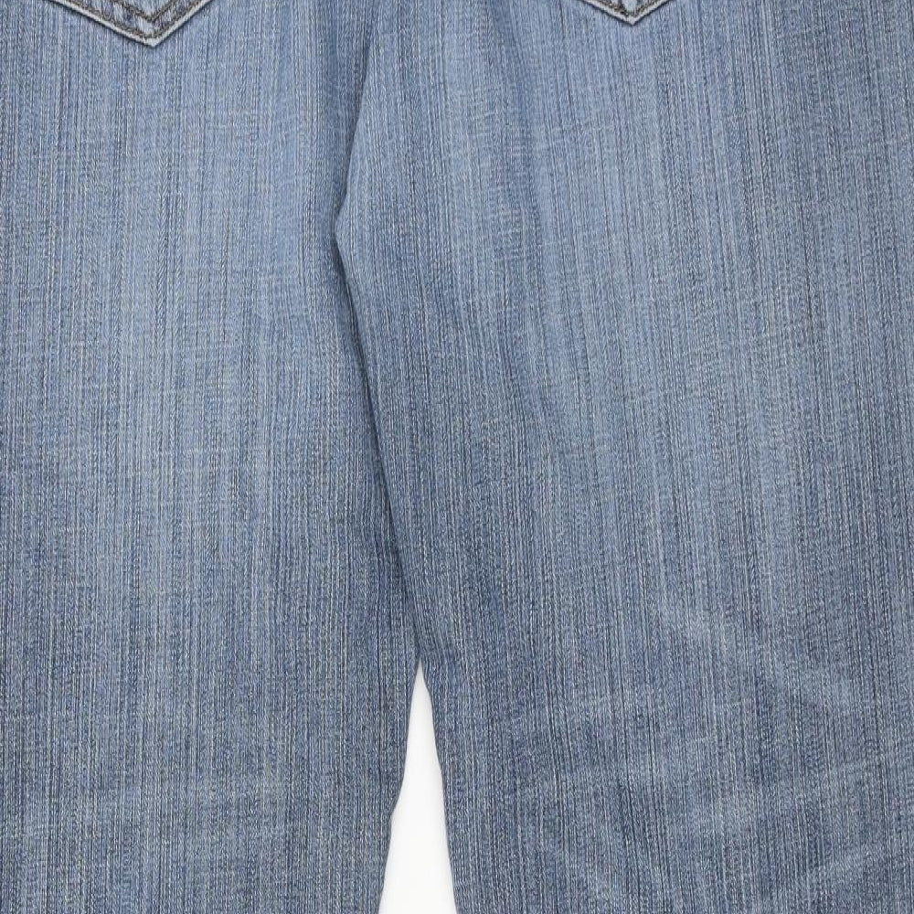 Penguin Mens Blue Cotton Straight Jeans Size 42 in L33 in Regular Zip