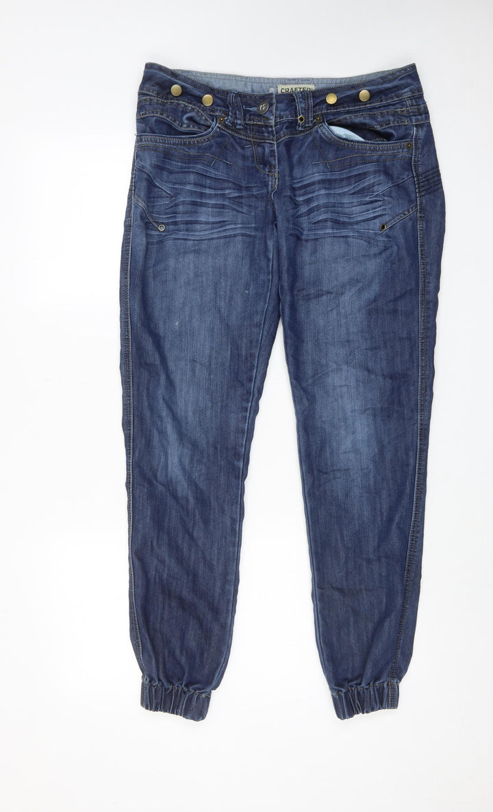 Crafted Womens Blue Cotton Tapered Jeans Size 34 in Regular Zip